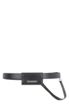 JACQUEMUS SMOOTH LEATHER BELT WITH BUCKLE,216AC30216319990 BLACK