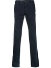 INCOTEX NAVY BLUE COTTON CHINO TROUSERS,13S10340662 825