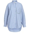 ESSENTIEL ANTWERP AKITA1 WHITE BLUE OVERSIZED CUT SHIRT,AKITA1-A1OW