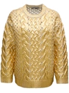 VALENTINO OPENWORK GOLD COLORED WOOL SWEATER,WB0KC27N6SPL01