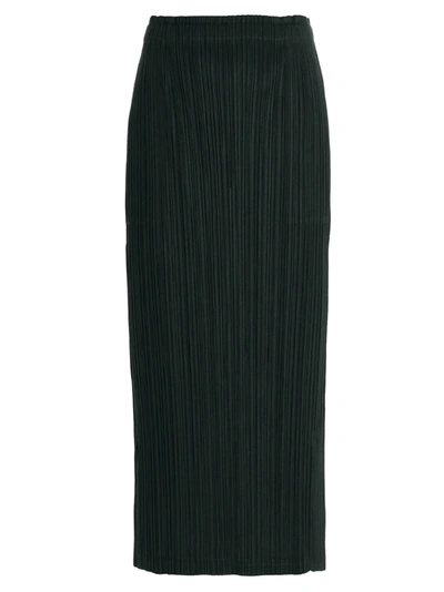 Issey Miyake Pleats Please By  Pleated Midi Skirt In Black