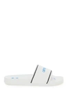 Off-white White Towel Material Slides With Striped Detailing In Blue White (white)