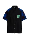 Just Don Black Colour-block Short-sleeved Shirt In Black