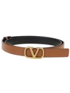 Valentino Signature Vlogo Reversible Slim Belt In J Selleria Nero
