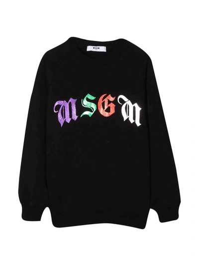 Msgm Black Teen Sweatshirt In Nero