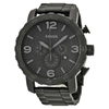 FOSSIL OPEN BOX - FOSSIL NATE CHRONOGRAPH BLACK DIAL BLACK ION-PLATED MEN'S WATCH JR1401