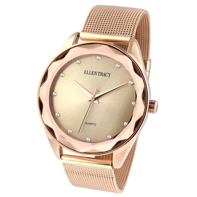 Ellen Tracy Quartz Rose Gold Dial Ladies Watch Et5180rg In Gold / Gold Tone / Rose / Rose Gold / Rose Gold Tone