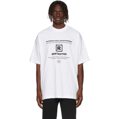 Vetements White 18+ Restricted T-shirt | ModeSens