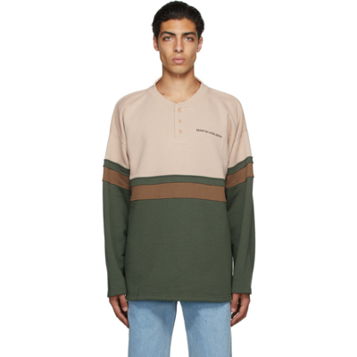 Martin Asbjørn Pink & Green Organic Cotton Samuel Long Sleeve T-shirt In Color Block