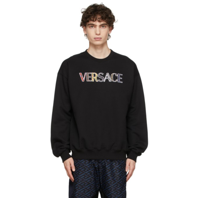 Versace Black Monogram Sweatshirt In 1b000 Black