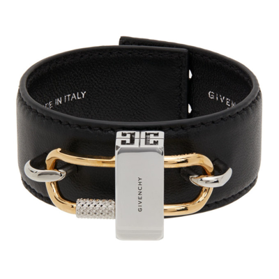 Givenchy Womens Black G-lock Gold-tone Cuff Bracelet