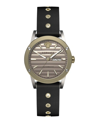 Versace Theros Strap Watach In Black