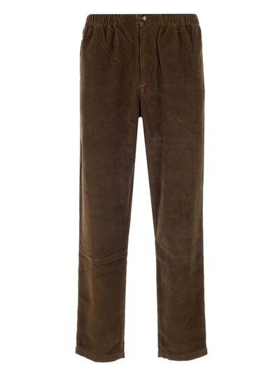 Kenzo Cotton Corduroy Cropped Trousers In Brown