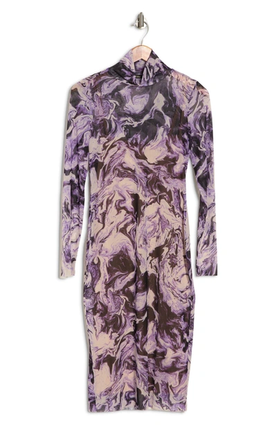Afrm Helga Dress In Lilac Tie Dye