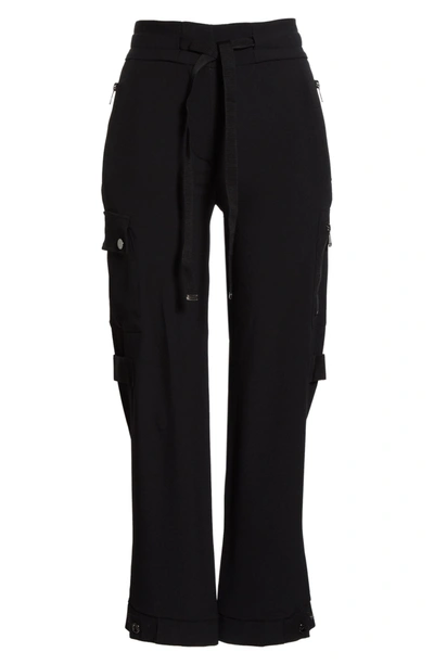 Moncler Ladies Black Straight Cargo Trousers, Brand Size 46 (us Size 14)