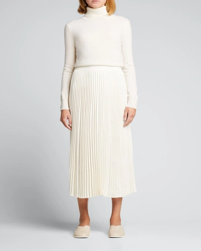 Co Pleated Midi Skirt In Ivory