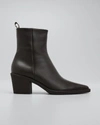 GIANVITO ROSSI DYLAN LEATHER ZIP BOOTIES,PROD166510116