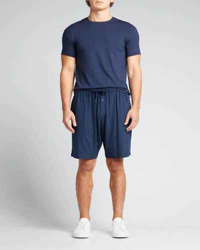 Derek Rose Men's Micromodal Lounge Shorts In Blue