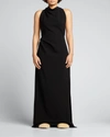 PROENZA SCHOULER HALTER-NECK MATTE CREPE BACKLESS GOWN,PROD168880116