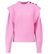 Isabel Marant Womens Pink Peggy Funnel-neck Wool-cashmere-blend Jumper 10 In Pink & Purple