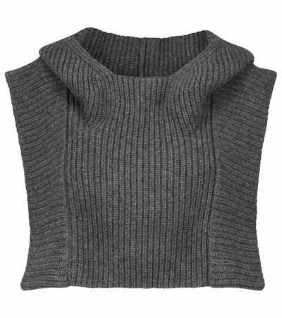 Isabel Marant Palmer Cropped Wool And Cashmere Vest In Grey