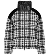 Moncler Erine Houndstooth Check Down Puffer Jacket In Black