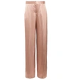 Alexander Mcqueen Satin-effect Wide-leg Trousers In Rose Gold