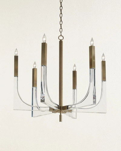 John-richard Collection 41h X 38w X 38d Acrylic And Brass Six Light Chandelier