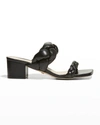 Stuart Weitzman Playa Braided Block-heel Sandals In Black