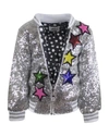 Lola + The Boys Girl's Unicorn Sequined Bomber Jacket In Grey