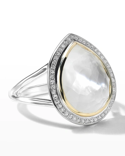 Ippolita 925 18k Chimera Rock Candy Teardrop Ring W/ Diamonds In Mopdia