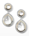 Ippolita 925 & 18k Chimera Rock Candy Snowman Earrings In Rock Crystal W/ Diamonds In Mopdia