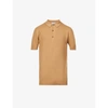 John Smedley Sea Island Short-sleeved Cotton-knit Polo Shirt In Light Camel
