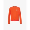 MONCLER MENS ORANGE MAGLIA GIROCOLLO PANELLED-SHOULDER ELASTICATED-HEM FLEECE TOP M