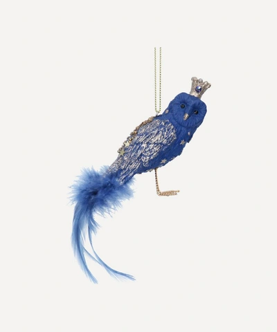Unspecified Owl Feather Tree Ornament In Blue