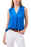 Vince Camuto Rumpled Satin Blouse In Santorini Blue