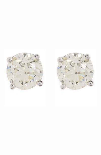 Bony Levy 14k Gold Round Diamond Stud Earrings In 14kw