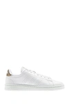 Adidas Originals Advantage Perforated Stripe Sneaker In White/white/white Tint