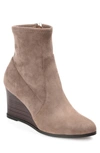Journee Collection Hepburn Wedge Bootie In Taupe