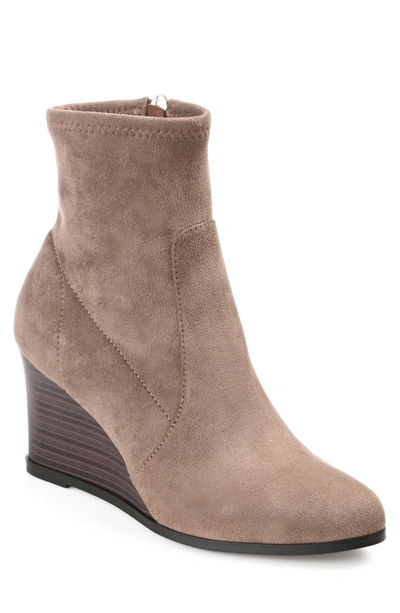 Journee Collection Hepburn Wedge Bootie In Taupe