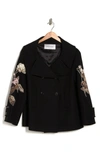 VALENTINO FLORAL EMBROIDERED WOOL COAT