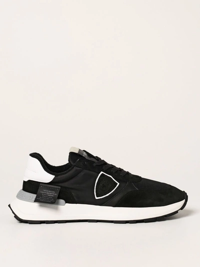 Philippe Model Antibes Trainers In Suede With Contrasting Inserts In Nero