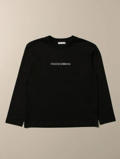 Dolce & Gabbana Kids' T-shirt With Logo In Black