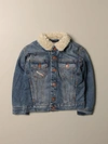 Diesel Giacca In Denim Con Colletto E Interno In Teddy In Denim