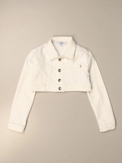 Patrizia Pepe Kids' Cropped Cotton Jacket In White