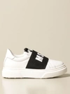Msgm Teen Logo-print Slip-on Sneakers In White