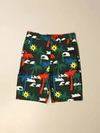 Stella Mccartney Palms Print Organic Cotton Shorts In Black