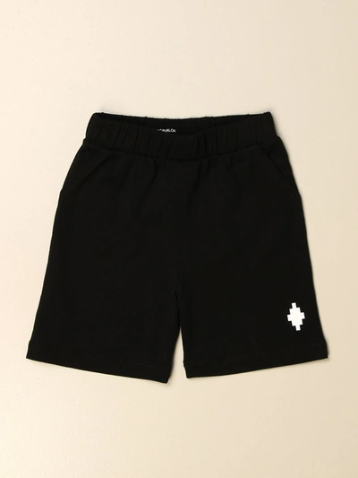 Marcelo Burlon County Of Milan Babies' Logo-print Cotton Track Shorts In 黑色