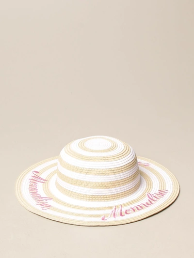 Monnalisa Bicolor Baby Hat In Cream + Fairytale