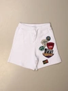 Dsquared2 Junior Jogging Bermuda Shorts With Patches In White